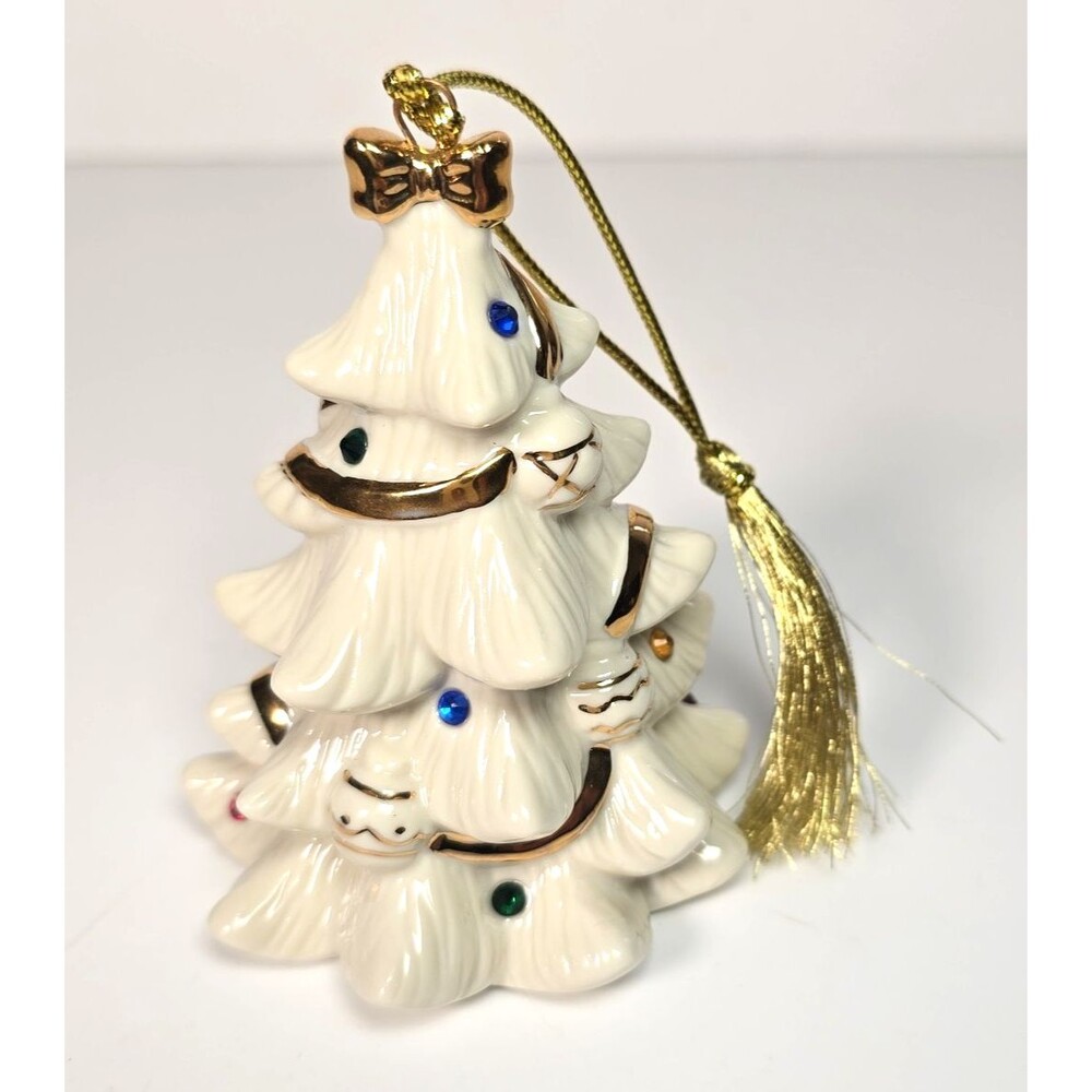 Lenox 2001 Jeweled Christmas Tree Ornament 24k Gold Accents Swarovski Crystals